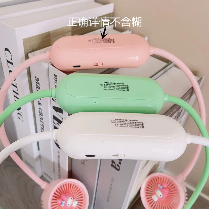 Cartoon Neck Hanging Fan, Usb Rechargeable Travel Neck Fan, Outdoor Ventilator Air Cooler Cooling Neckband Fan, Bladeless Hanging Neck Fan, Summer Traveling Outdoor Sports Fans, Hands Free Rechargeable Head Fan Cartoon Neck Hanging Fan, Usb Rechargeable Travel Neck Fan, Outdoor Ventilator Air Cooler Cooling Neckband Fan, Bladeless Hanging Neck Fan, Summer Traveling Outdoor Sports Fans, Hands Free Rechargeable Head Fan